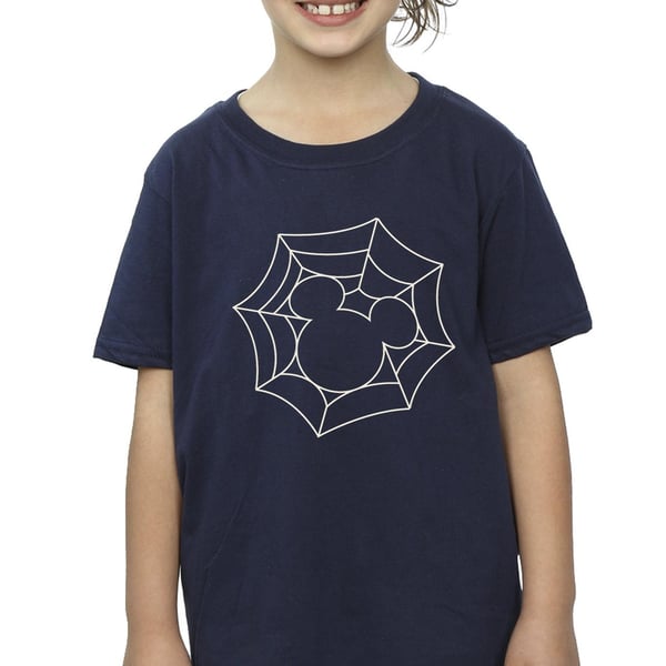 Disney Girls Mickey Mouse Spider Web Cotton T-Shirt