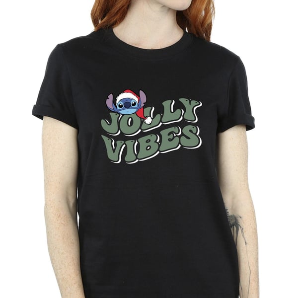 Disney Womens/Ladies Lilo & Stitch Jolly Chilling Vibes Cotton Boyfriend T-Shirt