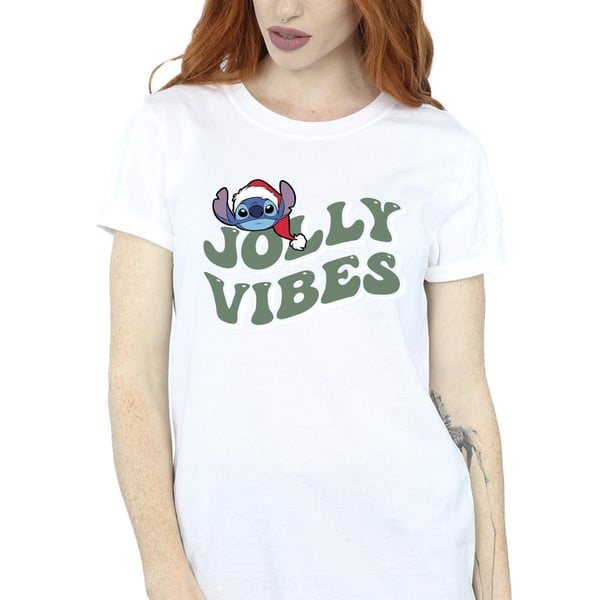 Disney Womens/Ladies Lilo & Stitch Jolly Chilling Vibes Cotton Boyfriend T-Shirt