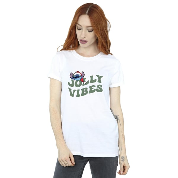 Disney Womens/Ladies Lilo & Stitch Jolly Chilling Vibes Cotton Boyfriend T-Shirt