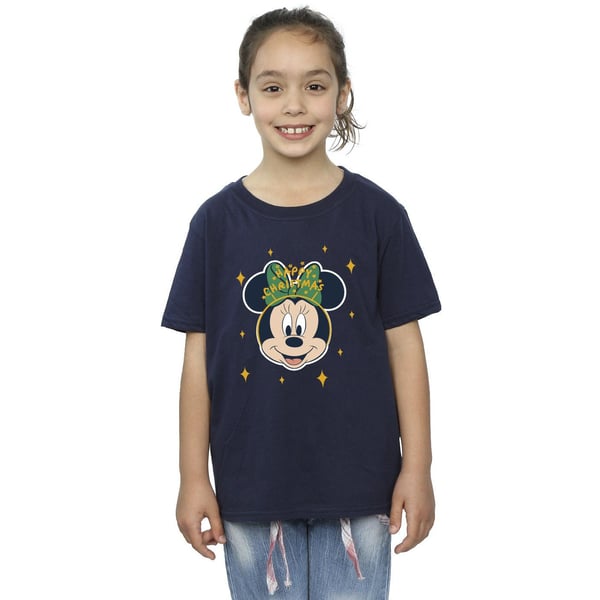 Disney Girls Minnie Mouse Happy Christmas Cotton T-Shirt