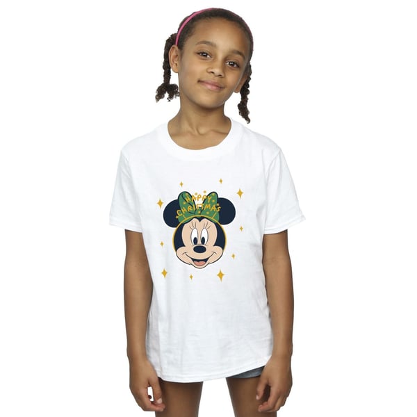 Disney Girls Minnie Mouse Happy Christmas Cotton T-Shirt