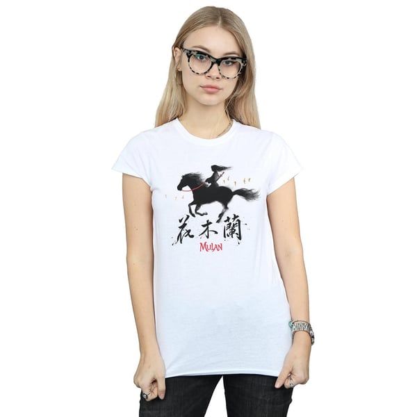 Disney Womens/Ladies Mulan Movie Wind Silhouette Cotton T-Shirt