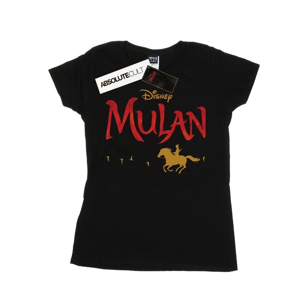 Disney Dam Mulan Film Logotyp T-Shirt i Bomull