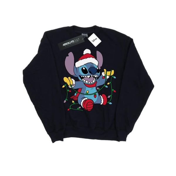 Disney Mens Lilo And Stitch Christmas Lights Sweatshirt