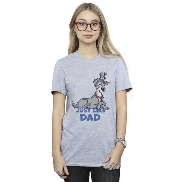 Disney Womens/Ladies Lady And The Tramp Just Like Dad Cotton Boyfriend T-Shirt