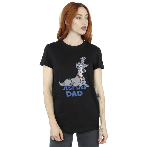 Disney Womens/Ladies Lady And The Tramp Just Like Dad Cotton Boyfriend T-Shirt