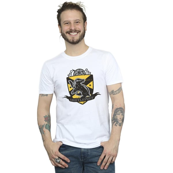 Harry Potter Mens Hufflepuff Chest Badge T-Shirt
