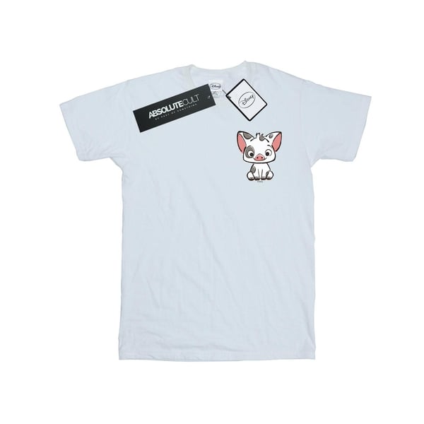 Disney Girls Moana Pua The Pig Breast Print Cotton T-Shirt