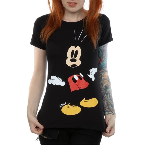 Disney Womens/Ladies Mickey Mouse Surprised Cotton T-Shirt
