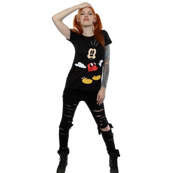 Disney Womens/Ladies Mickey Mouse Surprised Cotton T-Shirt