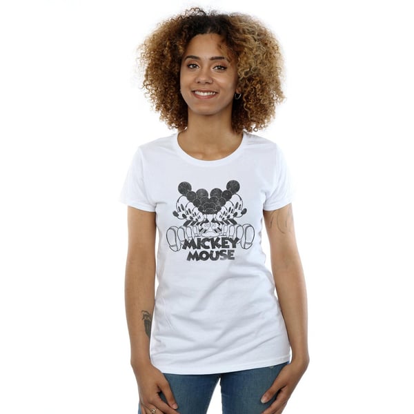 Disney Womens/Ladies Mickey Mouse Mirrored Cotton T-Shirt