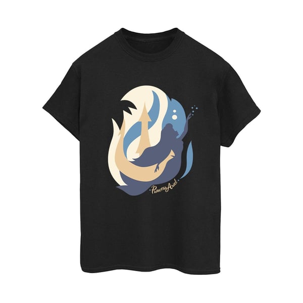 Disney Womens/Ladies The Little Mermaid Colour Silhouettes Cotton Boyfriend T-Shirt