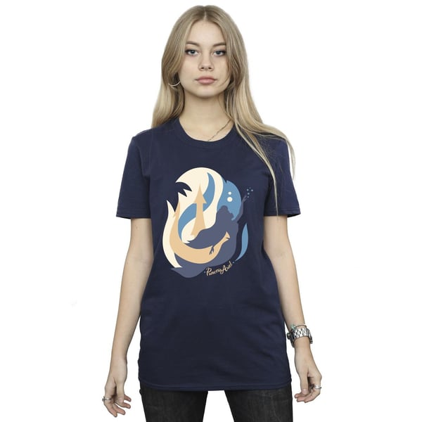 Disney Womens/Ladies The Little Mermaid Colour Silhouettes Cotton Boyfriend T-Shirt