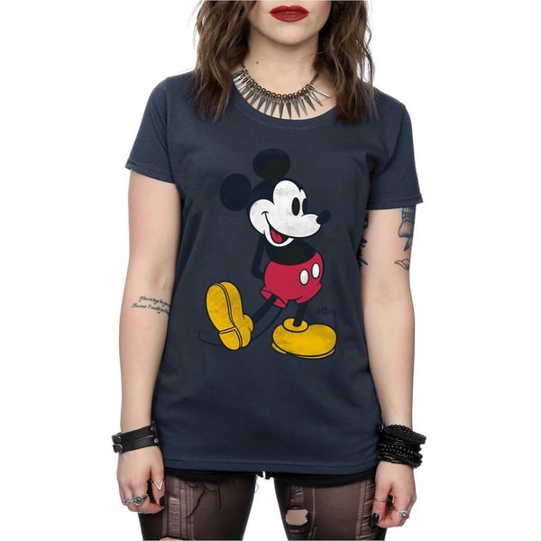 Disney Womens/Ladies Mickey Mouse Classic Kick Cotton T-Shirt
