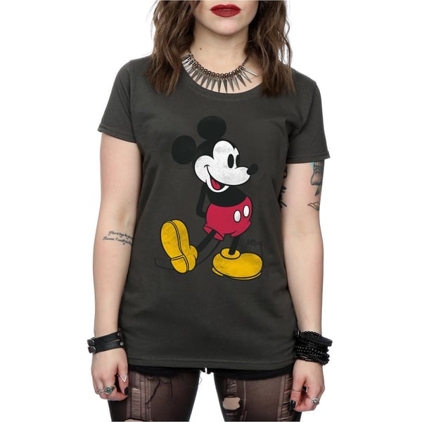 Disney Womens/Ladies Mickey Mouse Classic Kick Cotton T-Shirt
