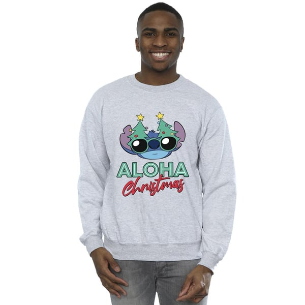 Disney Mens Lilo And Stitch Christmas Tree Shades Sweatshirt