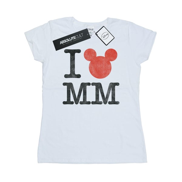 Disney naisten/naisten I Love Mickey Mouse -puuvillapaita