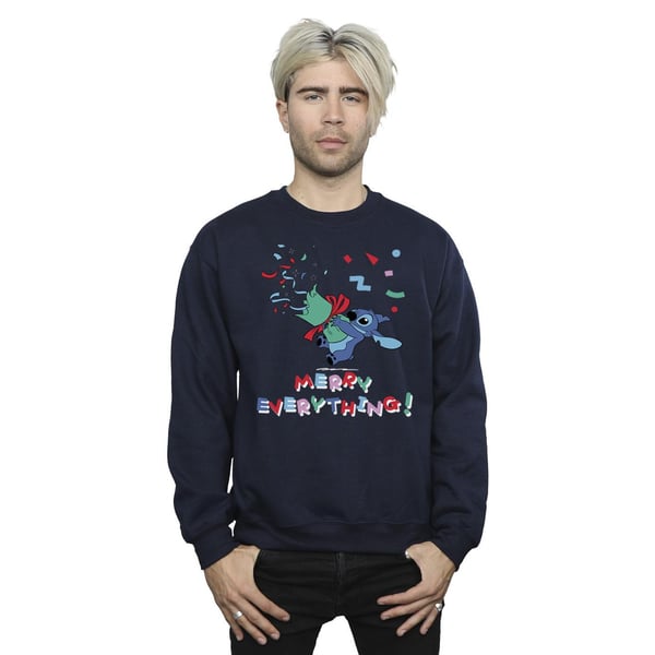 Disney Mens Lilo And Stitch Stitch Merry Everything Sweatshirt