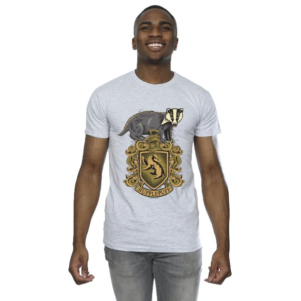 Harry Potter Mens Hufflepuff Sketch Crest T-Shirt