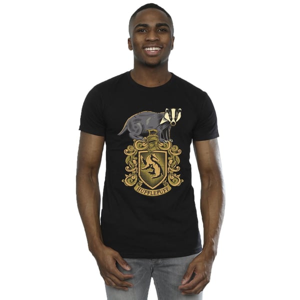 Harry Potter Mens Hufflepuff Sketch Crest T-Shirt