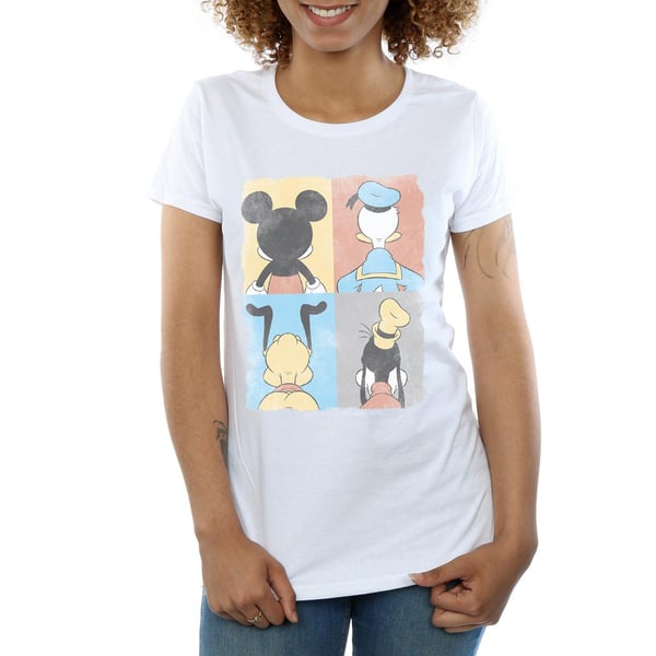 Disney Womens/Ladies Mickey Mouse Four Backs Cotton T-Shirt