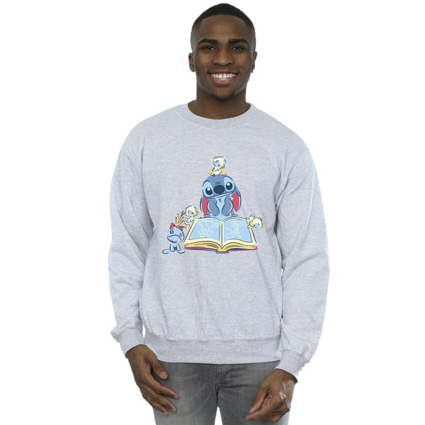 Disney Mens Lilo & Stitch Reading A Book Sweatshirt