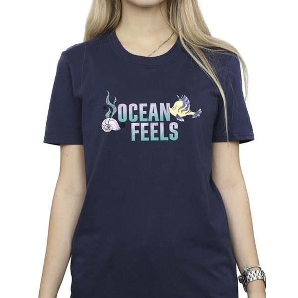 Disney Womens/Ladies The Little Mermaid Ocean Cotton Boyfriend T-Shirt