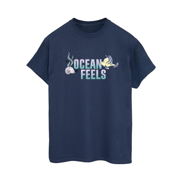 Disney Dam/Dam Den Lilla Sjöjungfrun Ocean Bomull Boyfriend T-shirt