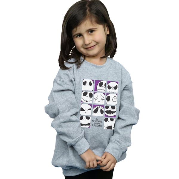 Disney Girls Nightmare Before Christmas Many Faces Of Jack Squares Sweatshirt