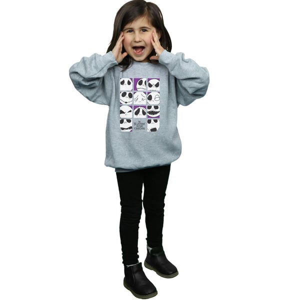 Disney Girls Nightmare Before Christmas Many Faces Of Jack Squares Sweatshirt