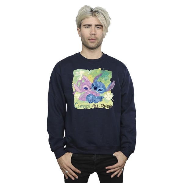 Disney Mens Lilo And Stitch St Patrick´s Day Clover Sweatshirt
