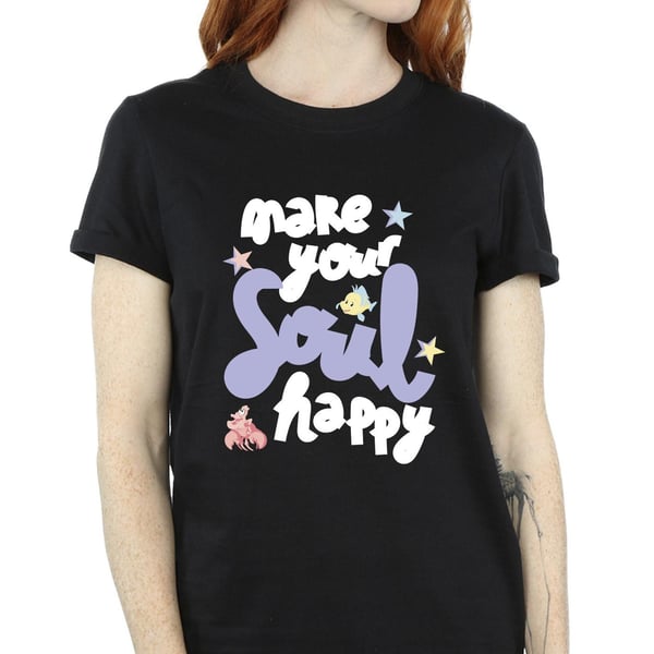 Disney Womens/Ladies The Little Mermaid Happy Cotton Boyfriend T-Shirt