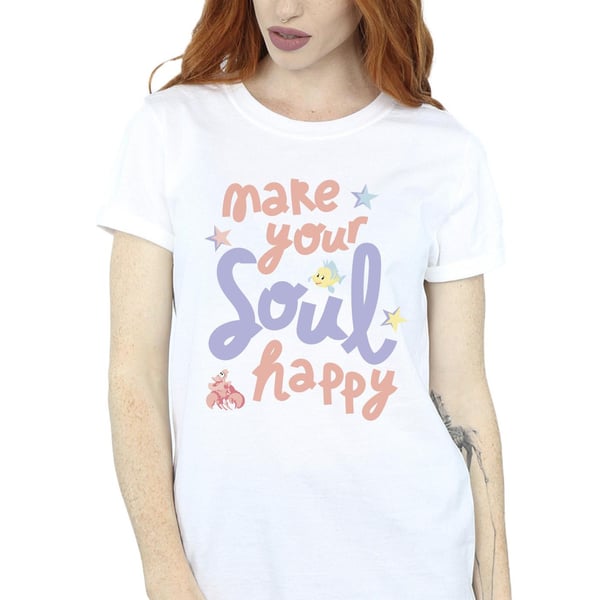 Disney Womens/Ladies The Little Mermaid Happy Cotton Boyfriend T-Shirt