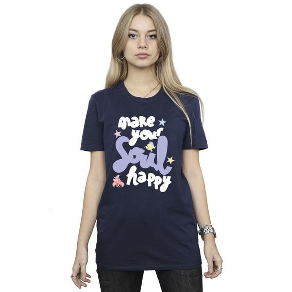 Disney Womens/Ladies The Little Mermaid Happy Cotton Boyfriend T-Shirt