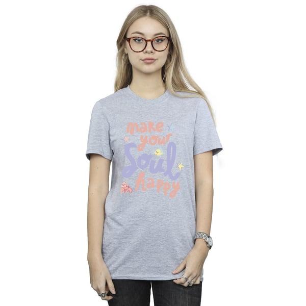 Disney Womens/Ladies The Little Mermaid Happy Cotton Boyfriend T-Shirt