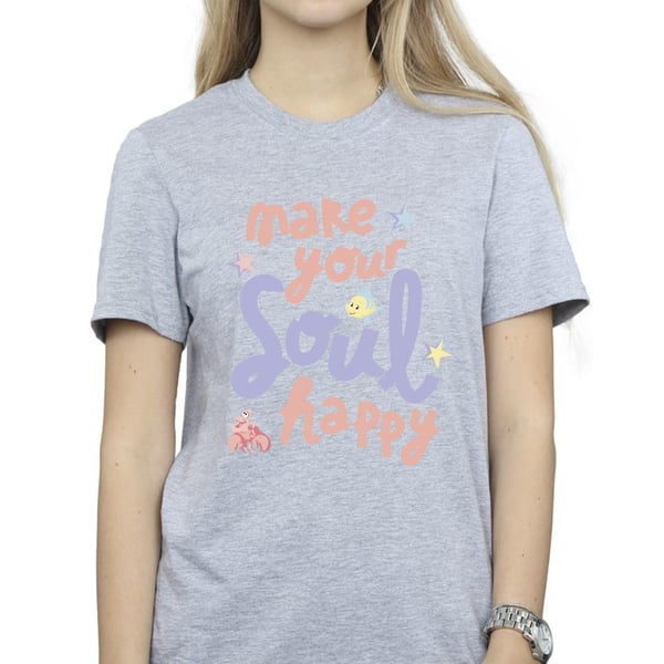 Disney Womens/Ladies The Little Mermaid Happy Cotton Boyfriend T-Shirt