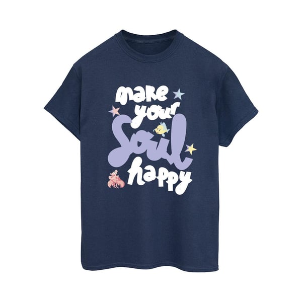 Disney Womens/Ladies The Little Mermaid Happy Cotton Boyfriend T-Shirt
