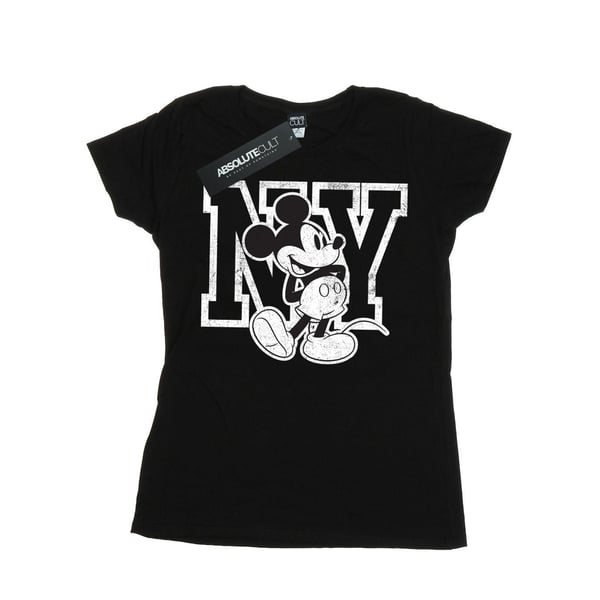 Disney Womens/Ladies Mickey Mouse NY Kicking Cotton T-Shirt