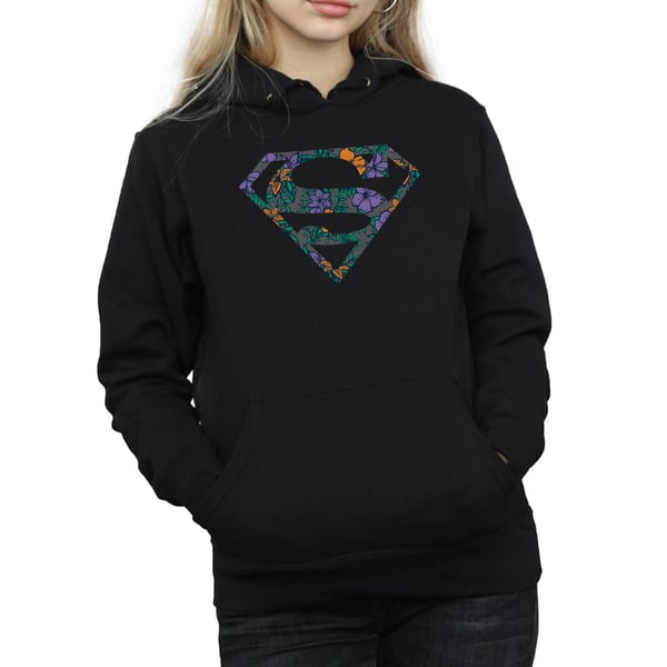 DC Comics Womens/Ladies Superman Floral Logo 1 Hoodie
