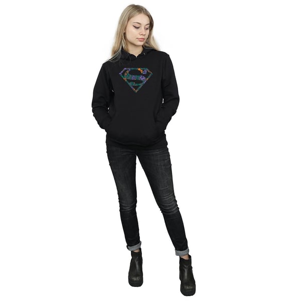 DC Comics Womens/Ladies Superman Floral Logo 1 Hoodie