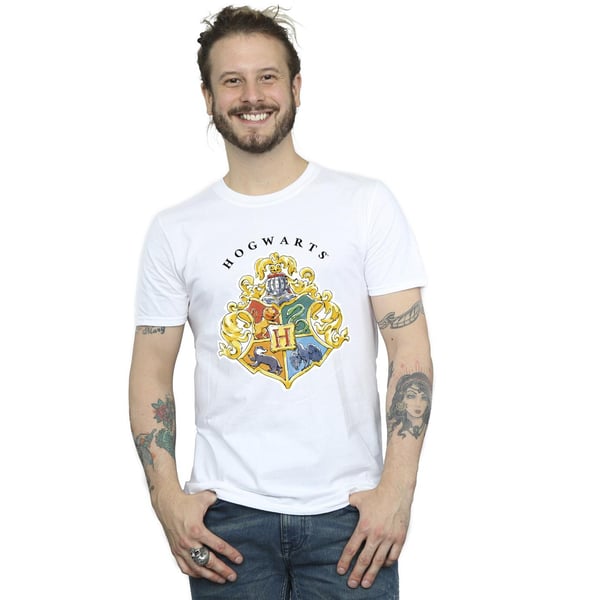 Harry Potter Mens Hogwarts School Emblem T-Shirt