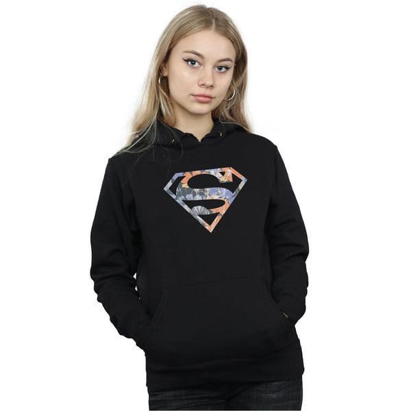 DC Comics Womens/Ladies Superman Floral Logo 2 Hoodie