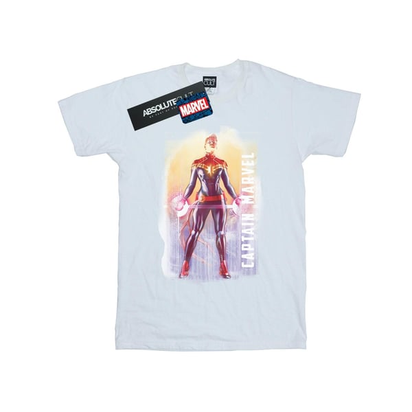 Marvel Girls Captain Marvel Watercolour Cotton T-Shirt