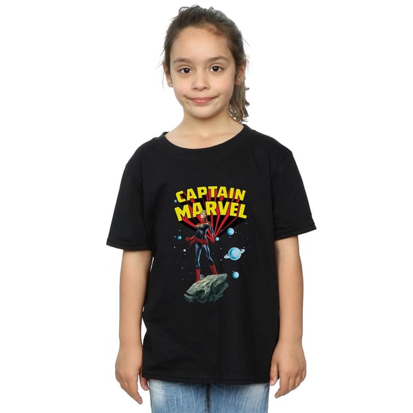 Marvel Girls Captain Marvel Space Pose Cotton T-Shirt