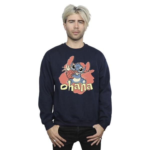 Disney Mens Lilo And Stitch Ohana Pineapple Sweatshirt