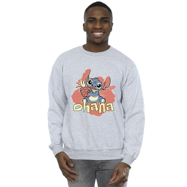 Disney Mens Lilo And Stitch Ohana Pineapple Sweatshirt