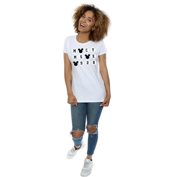 Disney Womens/Ladies Mickey Mouse 1928 Circles Cotton T-Shirt