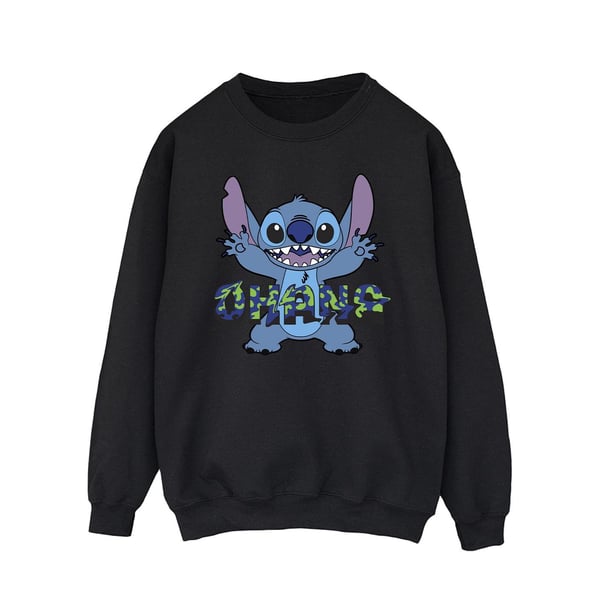 Disney Mens Lilo And Stitch Ohana Blue Glitch Sweatshirt