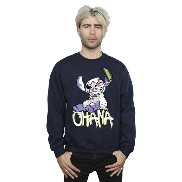 Disney Mens Lilo And Stitch Ohana Graffiti Sweatshirt